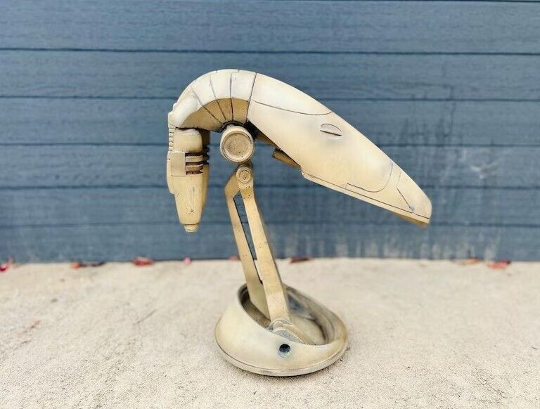 Life Size Star Wars Accurate Battle Droid Head With Base Kit 3D Printed