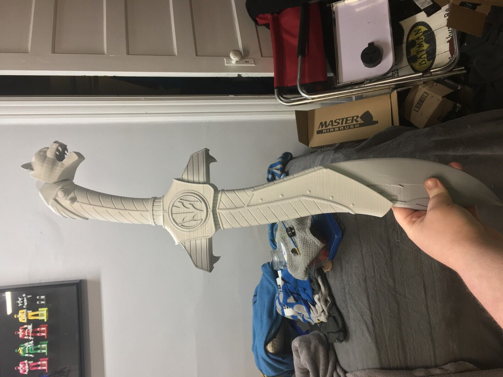 Life Size White Ranger Saba Sword Power Rangers Anime Cosplay Kit 3D Printed