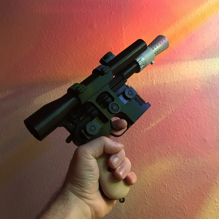 Life Size Star Wars Han Solo Blaster DL-44 Blaster Kit 3D Printed