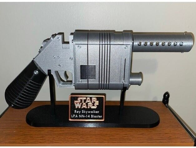 Life Size Star Wars LPA NN-14 Blaster With Rey Skywalker Stand Kit 3D Printed