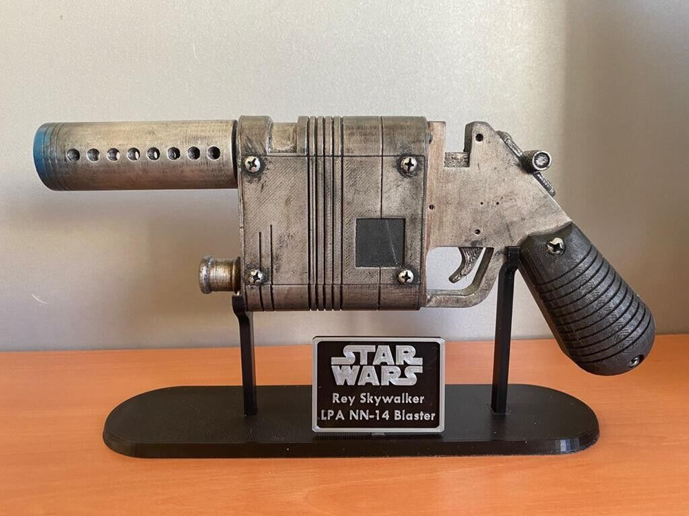 Life Size Star Wars LPA NN-14 Blaster With Rey Skywalker Stand Kit 3D Printed