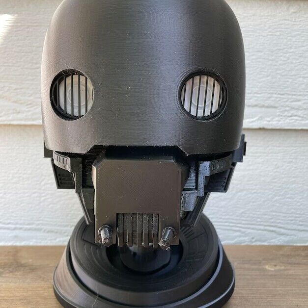 Life Size Star Wars Accurate Security Droid Head With Base Kit 3D Printed