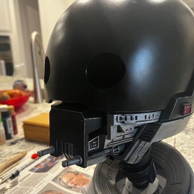 Life Size Star Wars Accurate Security Droid Head With Base Kit 3D Printed