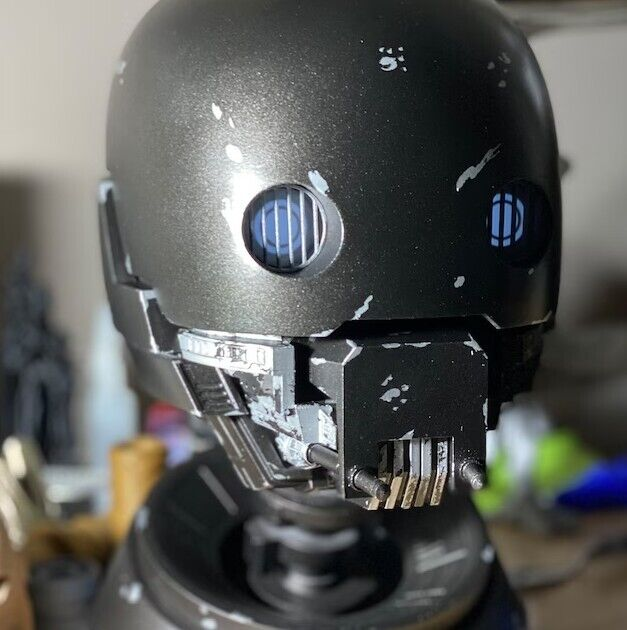 Life Size Star Wars Accurate Security Droid Head With Base Kit 3D Printed