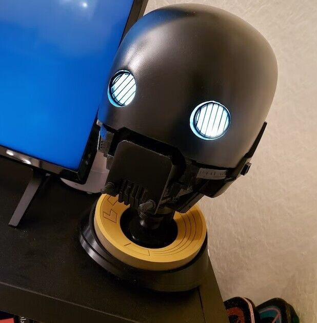 Life Size Star Wars Accurate Security Droid Head With Base Kit 3D Printed