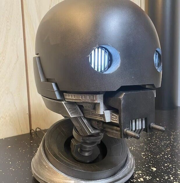 Life Size Star Wars Accurate Security Droid Head With Base Kit 3D Printed