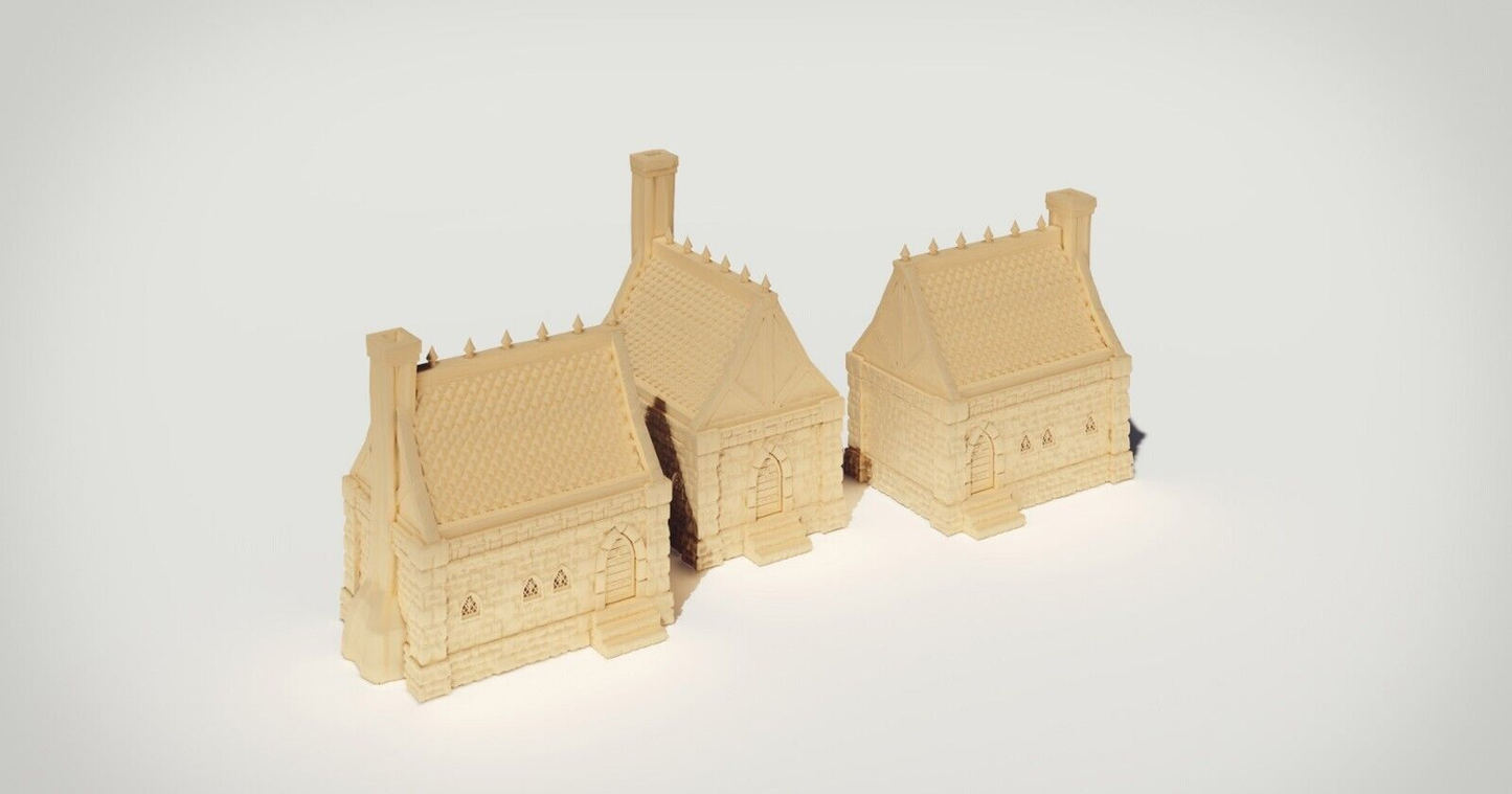 Three House Building Terrain Pack 28mm | 32mm | D&D | Tabletop | 3D Printed