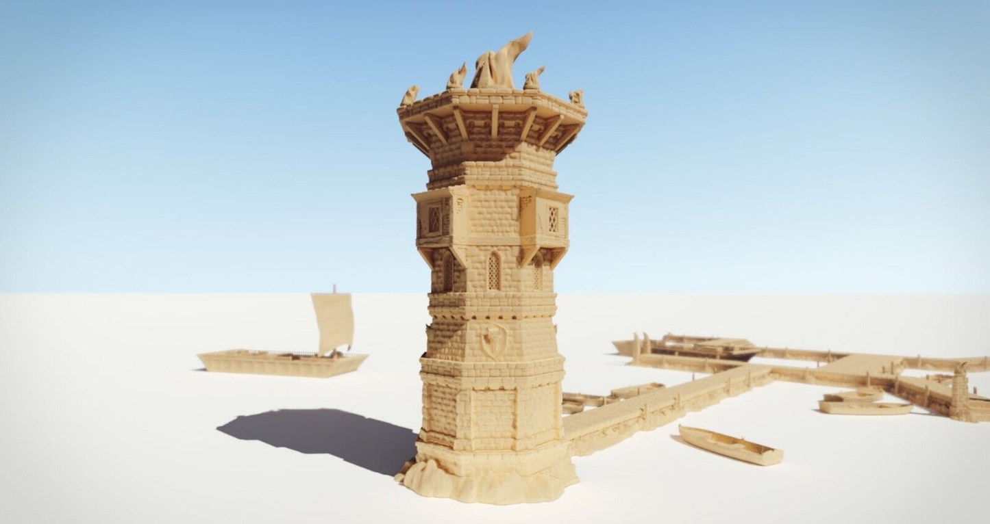 Large Lighthouse Terrain 28mm | 32mm | D&D | Tabletop | 3D Printed