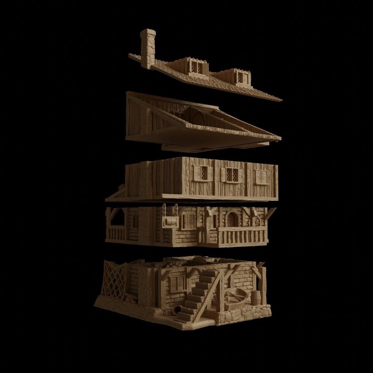 Tavern City Terrain 28mm | 32mm | D&D | Pathfinder | Tabletop | 3D Printed