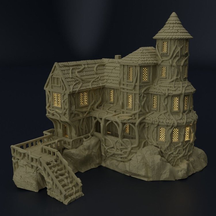 Large Manor House Terrain 28mm | 32mm | D&D | Pathfinder | Tabletop | 3D Printed