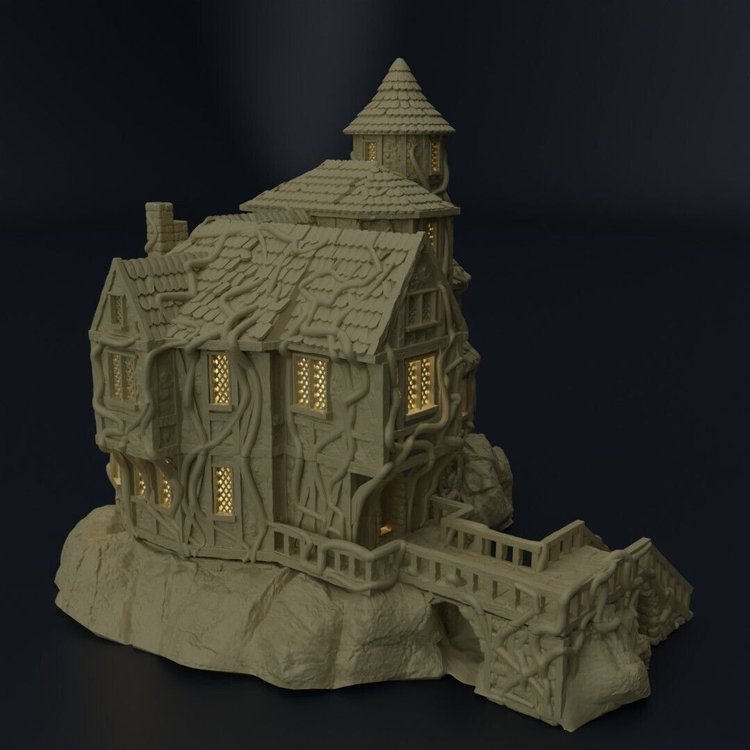 Large Manor House Terrain 28mm | 32mm | D&D | Pathfinder | Tabletop | 3D Printed