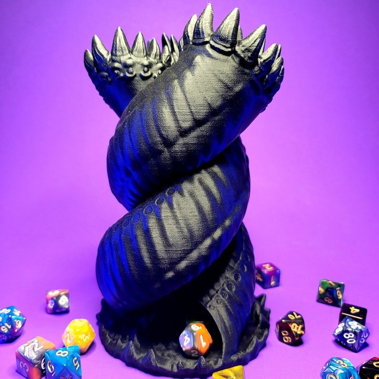 Big Purple Worm Dice Tower D&D | Pathfinder | Tabletop | RPG | 3D Printed