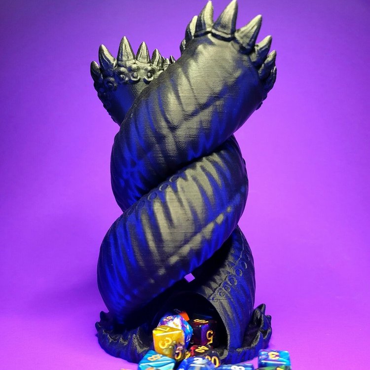 Big Purple Worm Dice Tower D&D | Pathfinder | Tabletop | RPG | 3D Printed