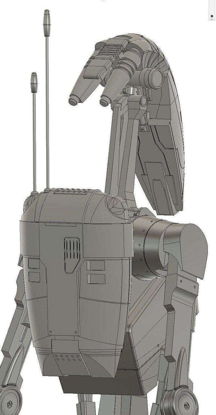 Life Size Star Wars Battle Droid Poseable Action Figure Kit 3D Printed