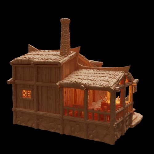 Blacksmith House Terrain 28mm | 32mm | D&D | Pathfinder | Tabletop | 3D Printed