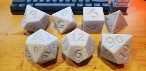 Giant Dice 7Pcs Polyhedral Dice Set D&D | Pathfinder | Tabletop | RPG | 3D Printed