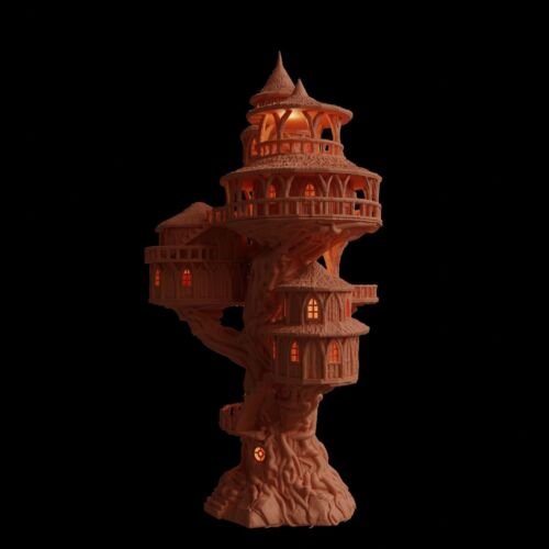 Big Tree House Terrain 28mm | 32mm | D&D | Pathfinder | Tabletop | 3D Printed