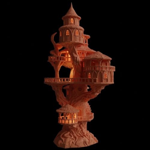 Big Tree House Terrain 28mm | 32mm | D&D | Pathfinder | Tabletop | 3D Printed