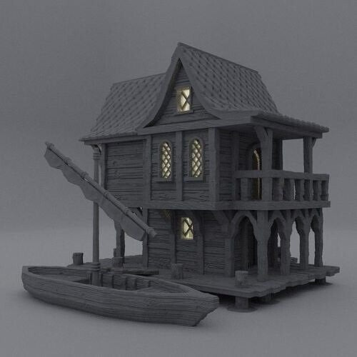 Sea Lodge Boat Terrain 28mm | 32mm | D&D | Pathfinder | Tabletop | 3D Printed